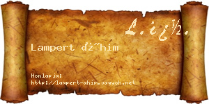 Lampert Áhim névjegykártya